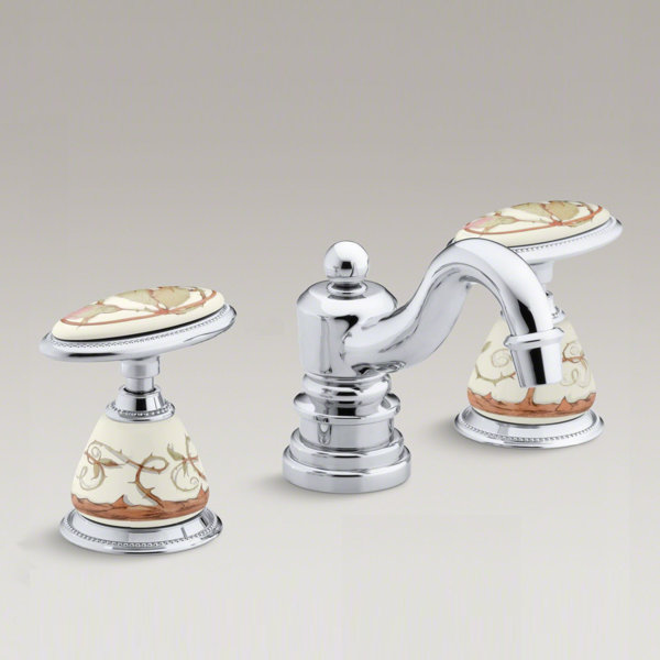 K258BR96 Kohler Briar Rose Design On Antique Ceramic Handle Insets